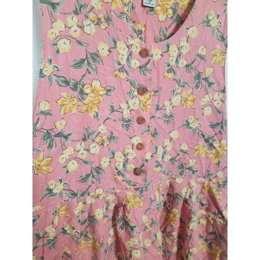 Bryn Connelly Women's Sz. P12 Floral Tank Midi Linen Blend Dress - Picture 4 of 6